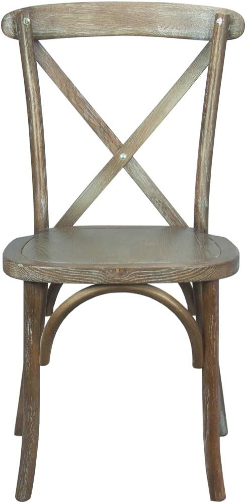 EMMA + OLIVER 2-Pack Medium with White Grain X-Back Chair