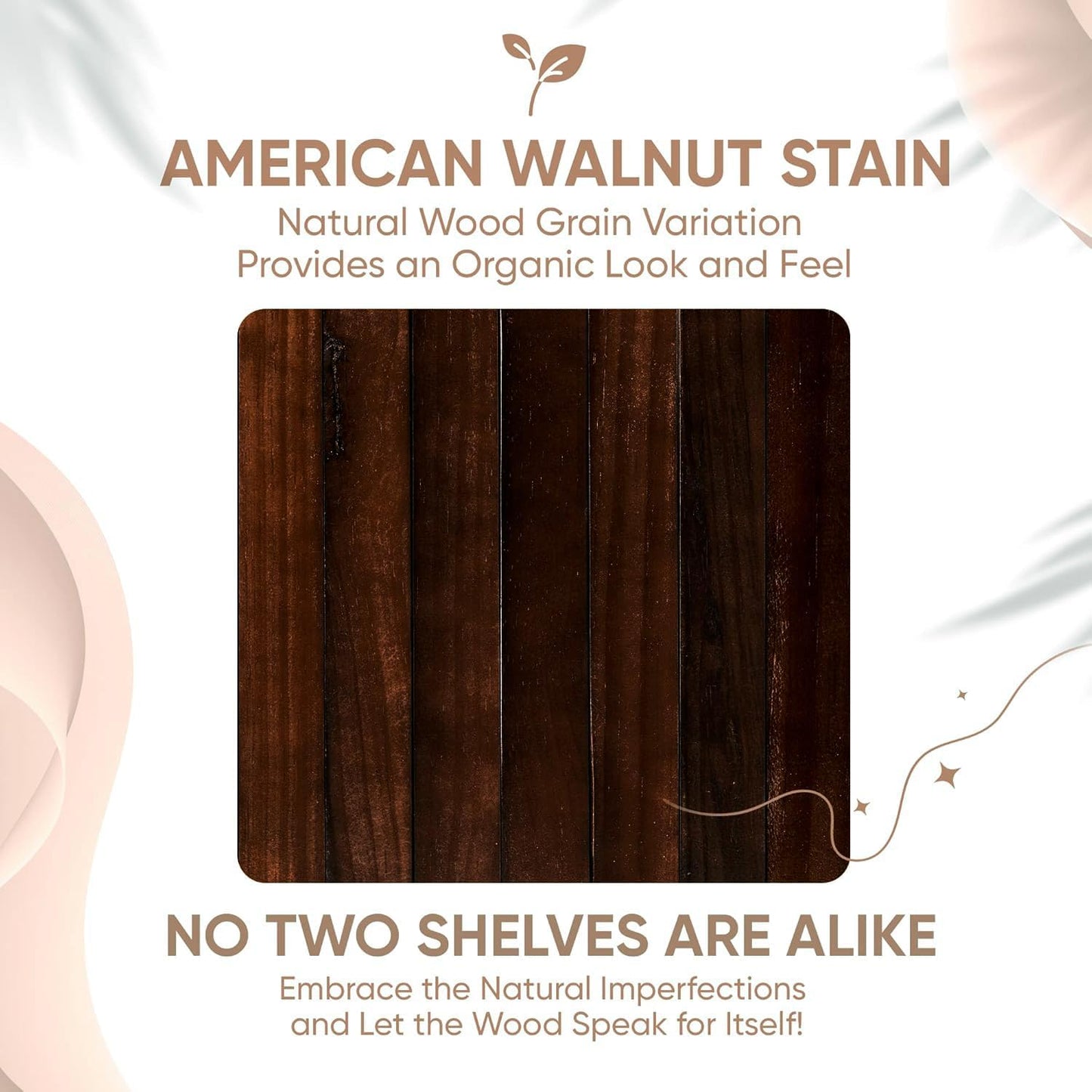 Homeforia 48 inch Walnut Floating Shelf, High End Solid Real Wood Large 48inch Floating Shelves for Wall, Dark Brown 48 inches Long Floating Shelves, Heavy Duty Bracket, 48 X 6.5 X 1.75 inch, Set of 2
