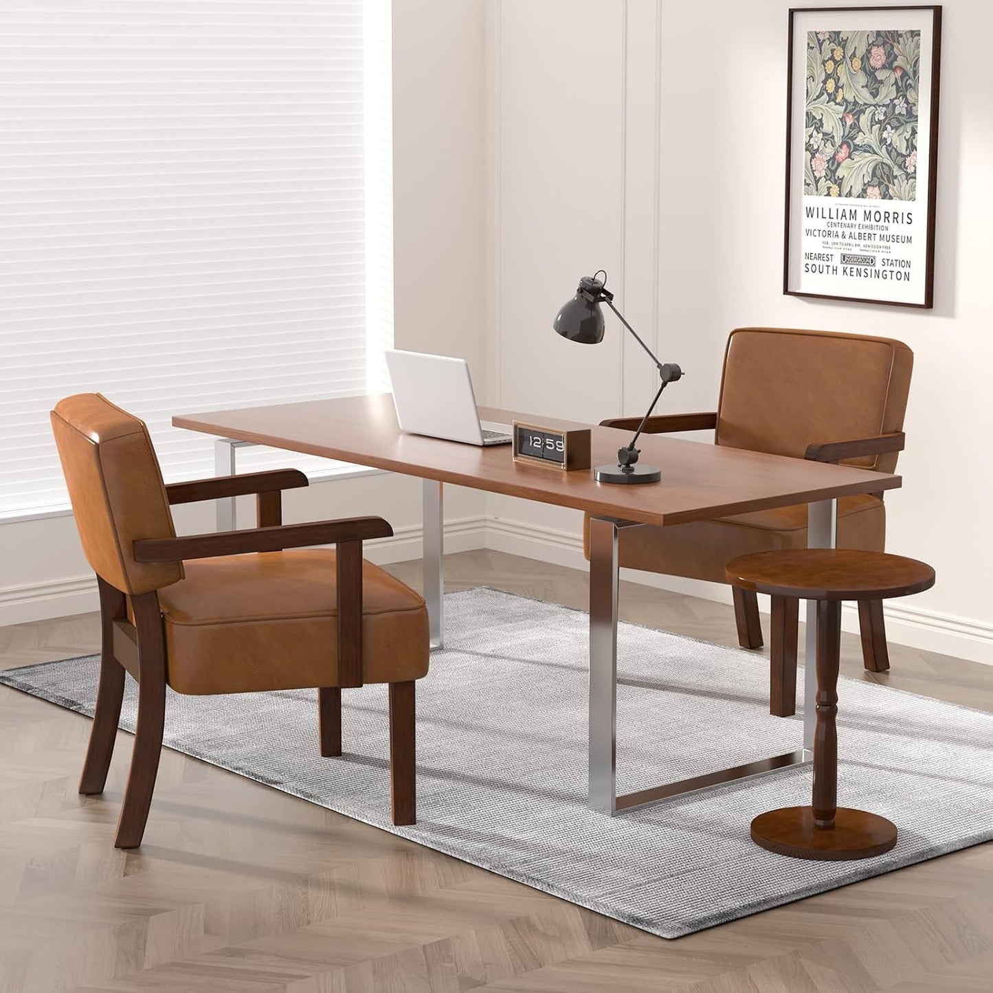 Accent Chair, PU Leather Living Room Chairs Oversize with Soft Seat and Armrests for Living Room Dinning Room Bedroom Reading Room Waiting Room