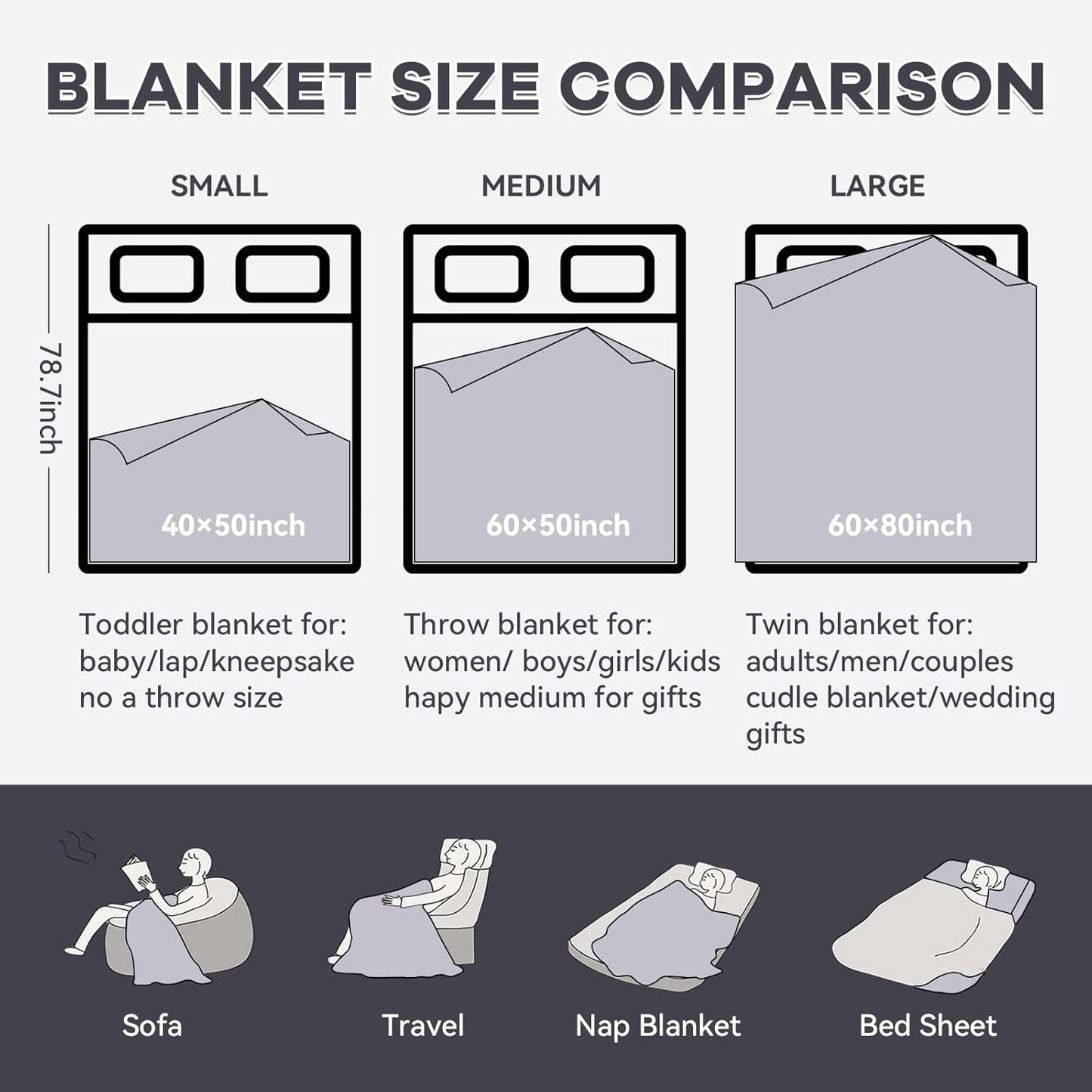 Chunky Knit Blanket - Luxury Soft Cozy 40 * 50 Throw Blanket,100% Woven Blanket Rope Knot Throw Blanket for Couch, Sofa, Home Decor, Gift - Machine Washable(White)