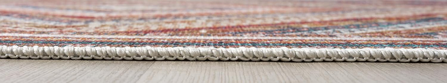 Keen Home Design 3x5 Rug - Machine Washable Entry Rug with Non-Slip Backing, Ideal for Enteryway, Kitchen, Bathroom, Laundry Room - Vintage, Easy Clean, Durable, Low Pile Rug - (3' x 5')
