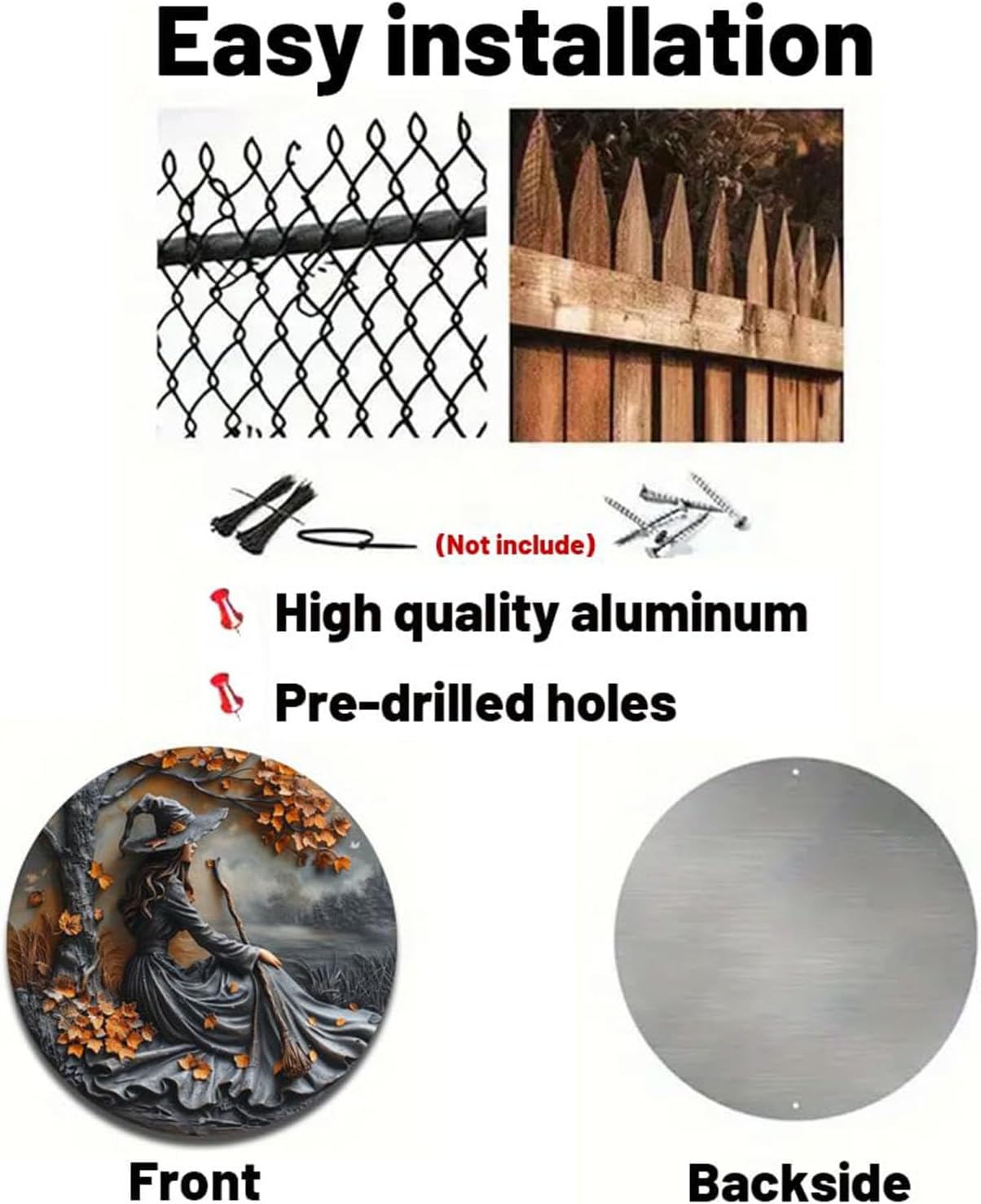Fanyil/Olygee/Sherum/Shirem/Pubyfun/Glosrity/Libilin/Graddi/Solymody/Gowebs/Goredny/Vianys Witching Hour, Door Way Hanging Decor Halloween, 2D Wooden Round Witches Sign (A+C, 11.8")