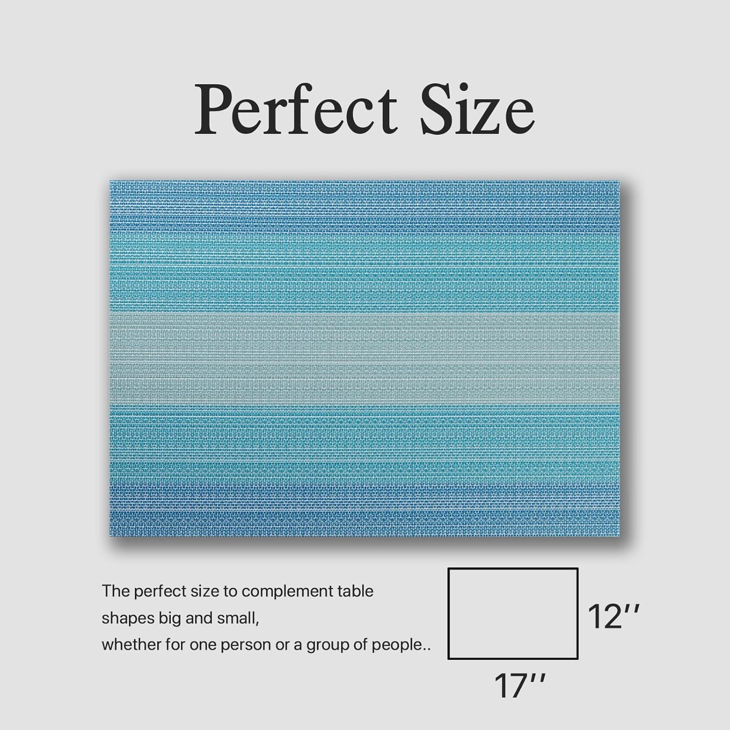 Placemats Set of 4 - Easy Clean Woven Vinyl Placemats for Dining Table, Indoor/Outdoor Place Mats, Washable PVC Table Mats(Ocean Geode)