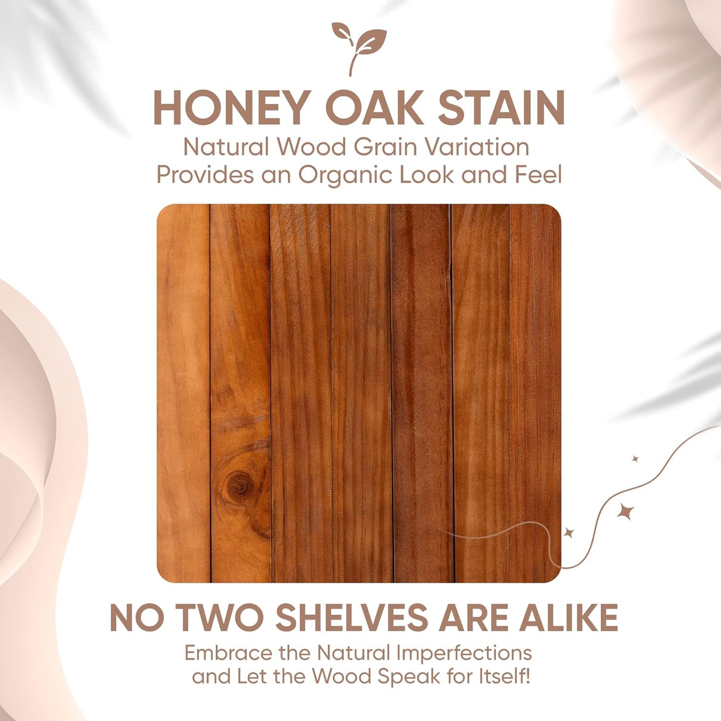 Homeforia 24inch Oak Floating Shelf for Wall, High End Solid Real Wood 24 inches Long Floating Shelves for Bathroom, Honey Oak Wooden Floating Shelves, Heavy Duty Bracket, 24 X 6.5 X 1.75 in, Set of 4