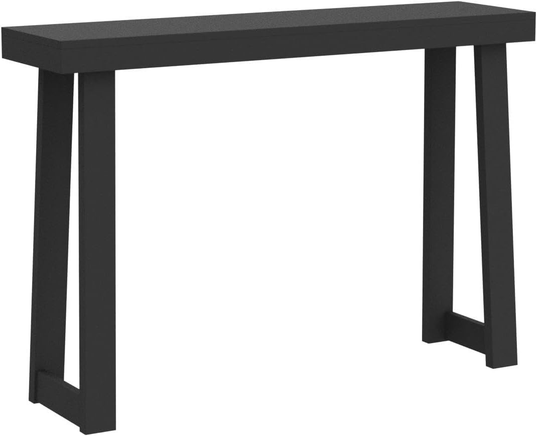 Plank+Beam Solid Wood Console Table, 46.25 Inch, Sofa Table, Narrow Entryway Table for Hallway, Behind The Couch, Living Room, Foyer, Easy Assembly, Black
