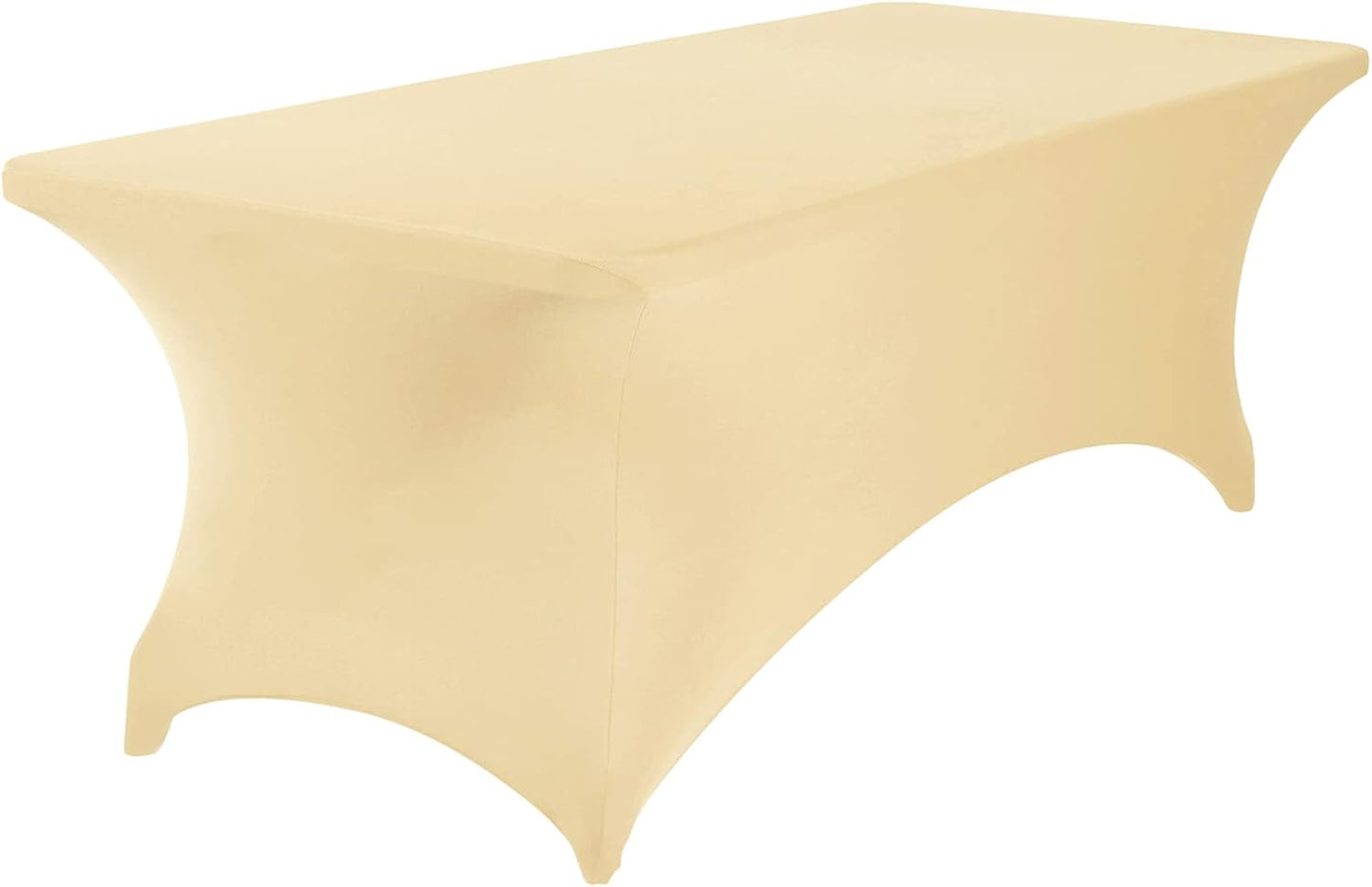 2Pack Spandex Waterproof Table Covers 8ft，Spandex 8ft Waterproof Table Cover for Party,Wedding, Banquet, and Events(Champagne)