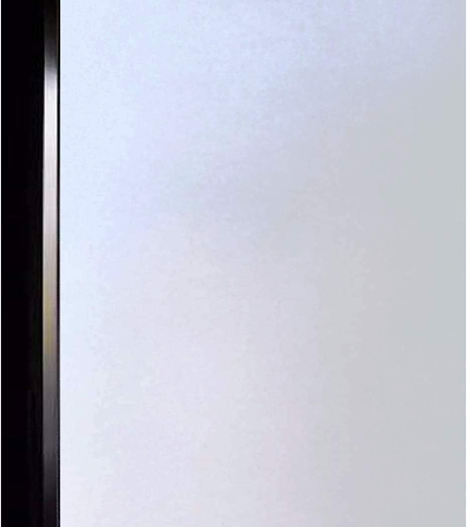 DUOFIRE Privacy Window Film Frosted Glass Film Matte White Static Cling Glass Film No Glue Anti-UV Window Sticker Non Adhesive for Privacy Office Meeting Room Bathroom Living Room DS001W 45.2x78.7in