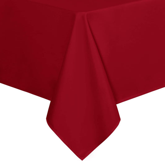 sancua Rectangle Tablecloth - 54 x 78 Inch - Stain and Wrinkle Resistant Washable Polyester Table Cloth, Decorative Fabric Table Cover for Dining Tables, Buffet Parties, Christmas Red