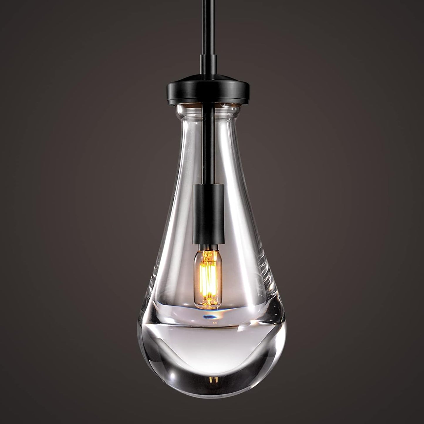 Raindrop Pendant Lights, Modern Black Pendant Lights for Kitchen Island, Dining Room Light Fixture Raindrop Chandelier, Chandelier for Living Room Hallway, Including The Bulb