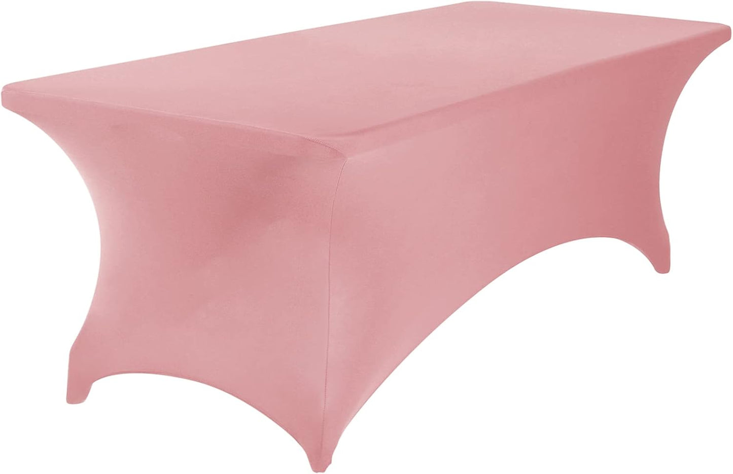 4Pack Spandex Waterproof Table Covers 8ft，Spandex 8ft Waterproof Table Cover for Party,Wedding, Banquet, and Events(Dusty Pink)
