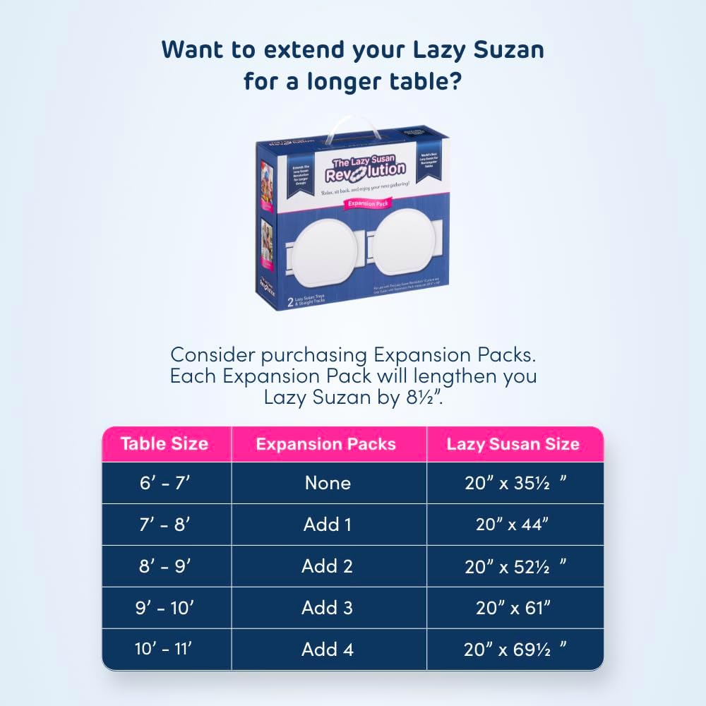Expansion Pack - White - 2 Straight Tracks and 2 Trays. Does not Work Without the Lazy Susan Revolution Full Set (Sold Separately).