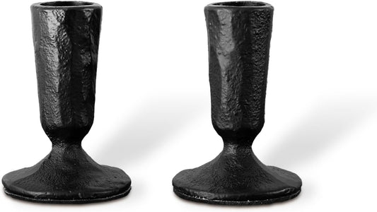 Candle Sticks Holder Decor, Set of 2 Vintage Black Candle Holders, Modern Decorative Tapered Candlestick Holders Centerpiece for Dining Table Centerpiece, Wedding, Party Decor