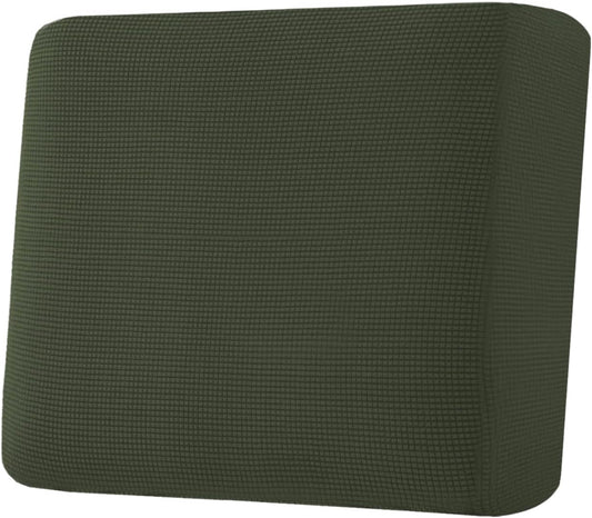 H.VERSAILTEX Super Stretch Individual Seat Cushion Covers Sofa Covers Couch Cushion Covers Slipcover Sets Thick Jacquard Textured Twill Fabric (1 Piece Chair Cushion Cover, Olive)
