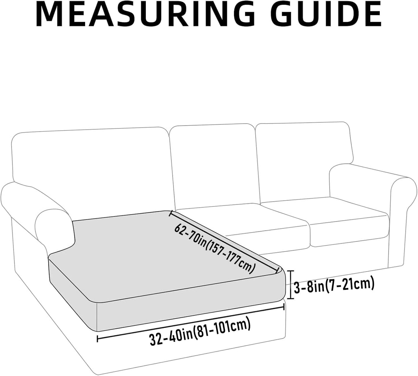 hyha Waterproof Couch Cushion Covers, Sectional Sofa Slipcovers Washable, L Shape Chaise Dog Couch Covers for Sectional Sofa, Universal Furniture Protector (1 Piece for Chaise XL, Bronze Green)