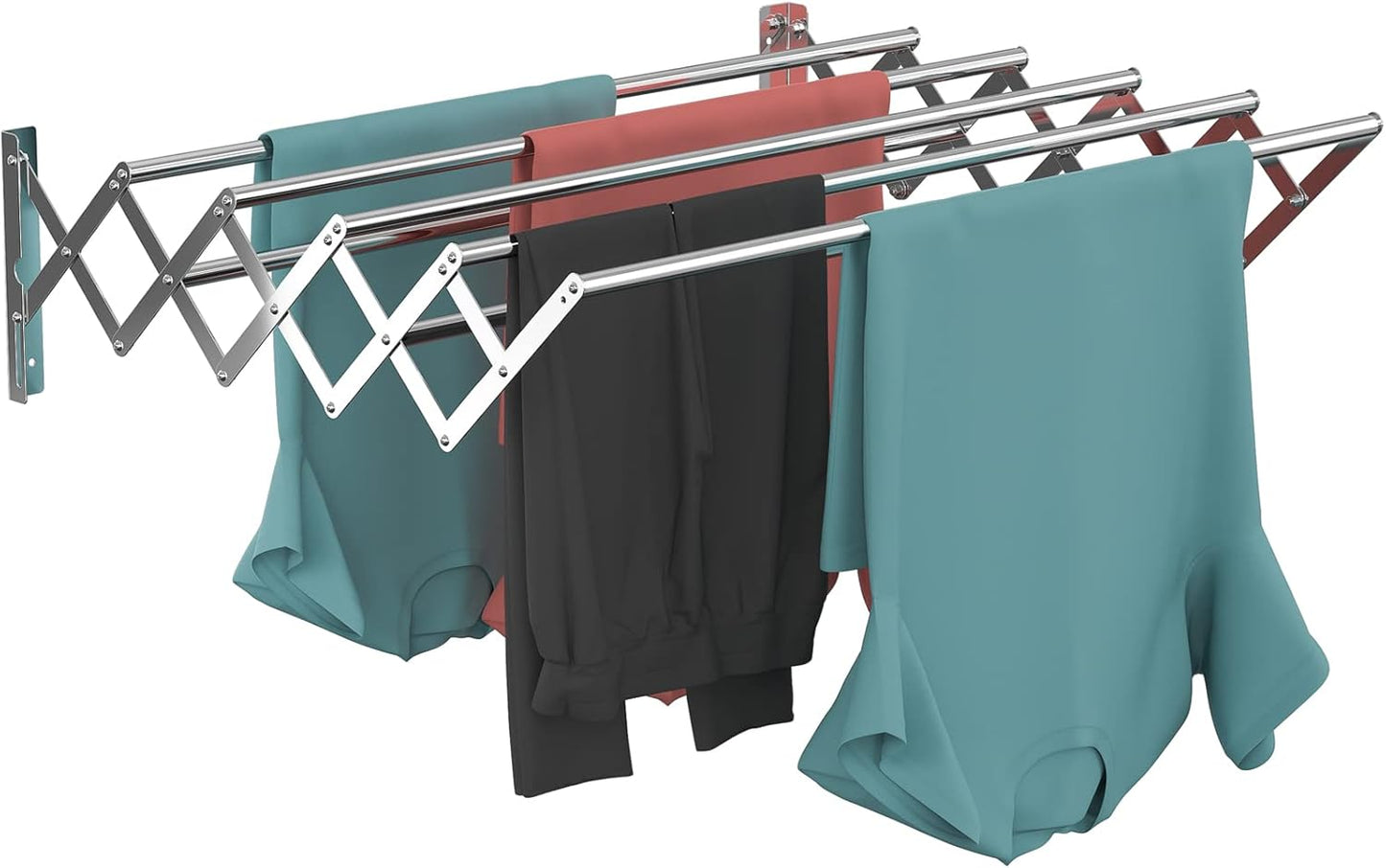 Guevara Wall Mounted Clothes Drying Rack,Stainless Steel Foldable Drying Rack for Laundry Room/Bathroom Tower，Easy to Install 31-inch Rod, 120 lbs Large Capacity- Indoor and Outdoor Use