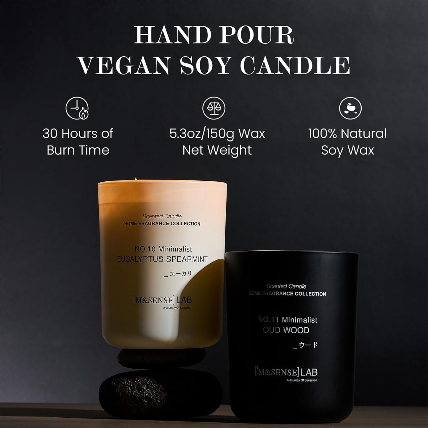 M&SENSE Natural Soy Candle| Puffy-Cloud Dream | 5.3 oz | Minimalist Scented Candle for Relaxation, Gifting, Home Décor | for Bedroom, Office, Party Small