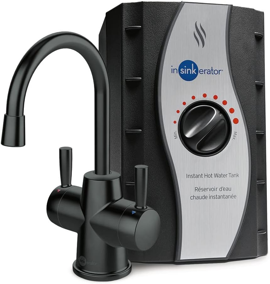 InSinkErator Stainless Steel Tank, HC250MBLK-SS HOT250 System & F-2000S Premium Under Sink Water Filtration System for Instant Hot and Cold Water Dispenser System