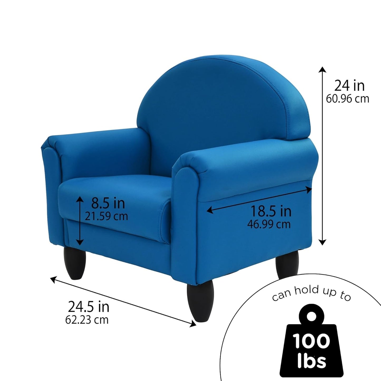 Children's Factory As We Grow Toddler Chair, Deep Water, CF805-195, Flexible Seating for Daycare or Preschool, Kids Reading Chair, Playroom Furniture