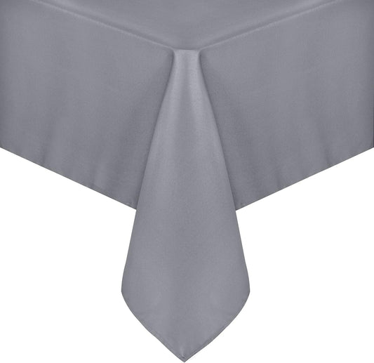 sancua Rectangle Tablecloth - 90 x 156 Inch - Water Resistant Spill Proof Washable Polyester Table Cloth, Decorative Fabric Table Cover for Dining Tables, Buffet Parties and Camping, Light Grey