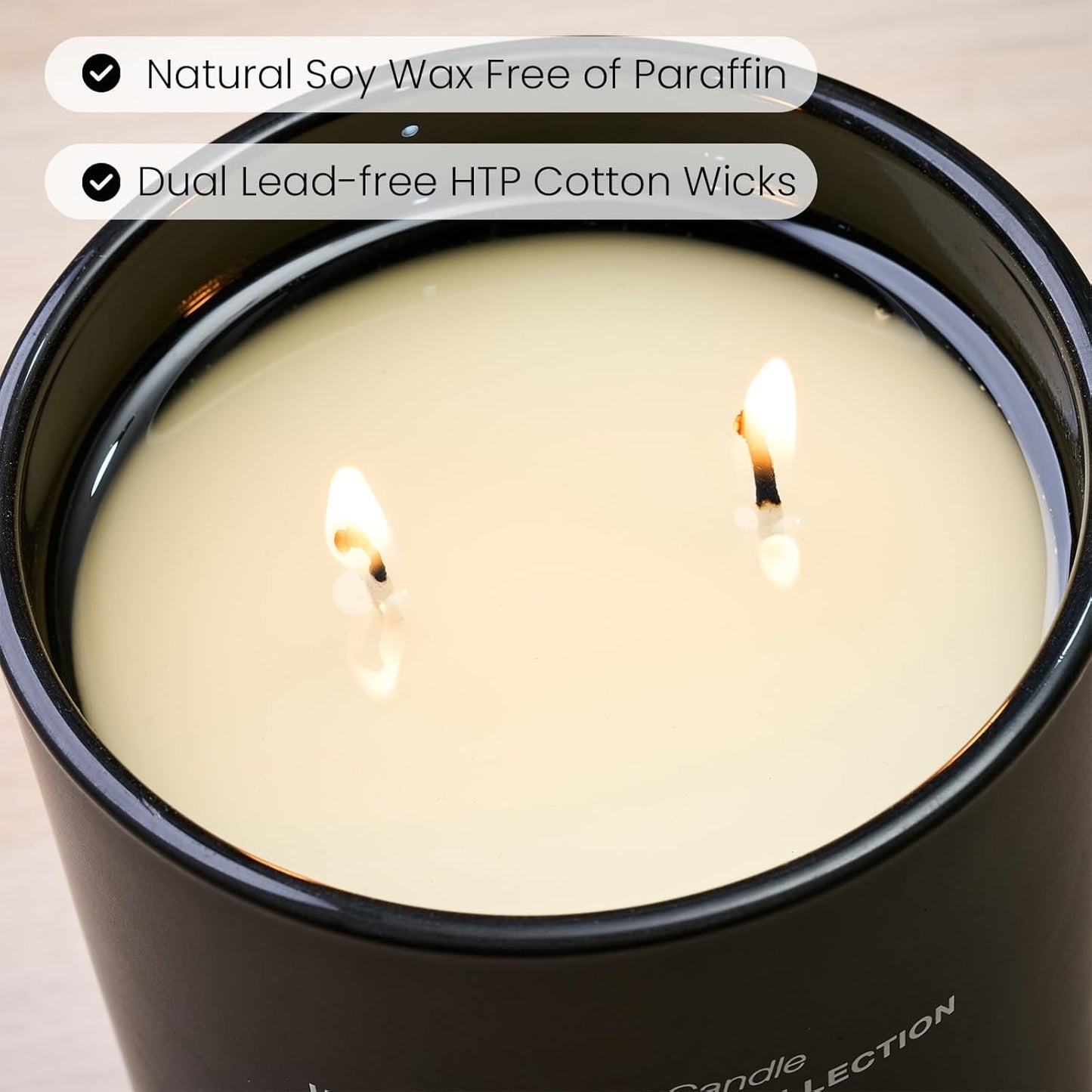 M&SENSE Natural Soy Candle| Linen Breeze | 16.6 oz, 95H Burn | Minimalist Scented Candle for Relaxation, Gifting, Home Décor | for Bedroom, Office, Party Large