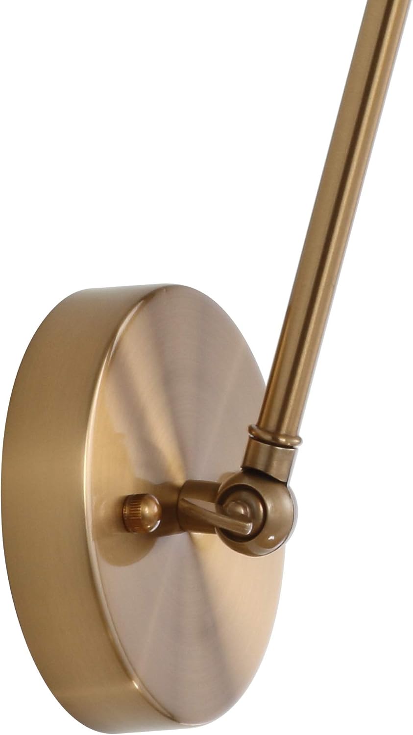 JONATHAN Y JYL7461A Rover 7" Farmhouse Industrial Adjustable Arm Metal LED Wall Sconce Rustic Bohemian 2700K LED 4W Bulb for Entryway Lobby Kitchen Bathroom Bedroom Living Room Hallway, Brass Gold