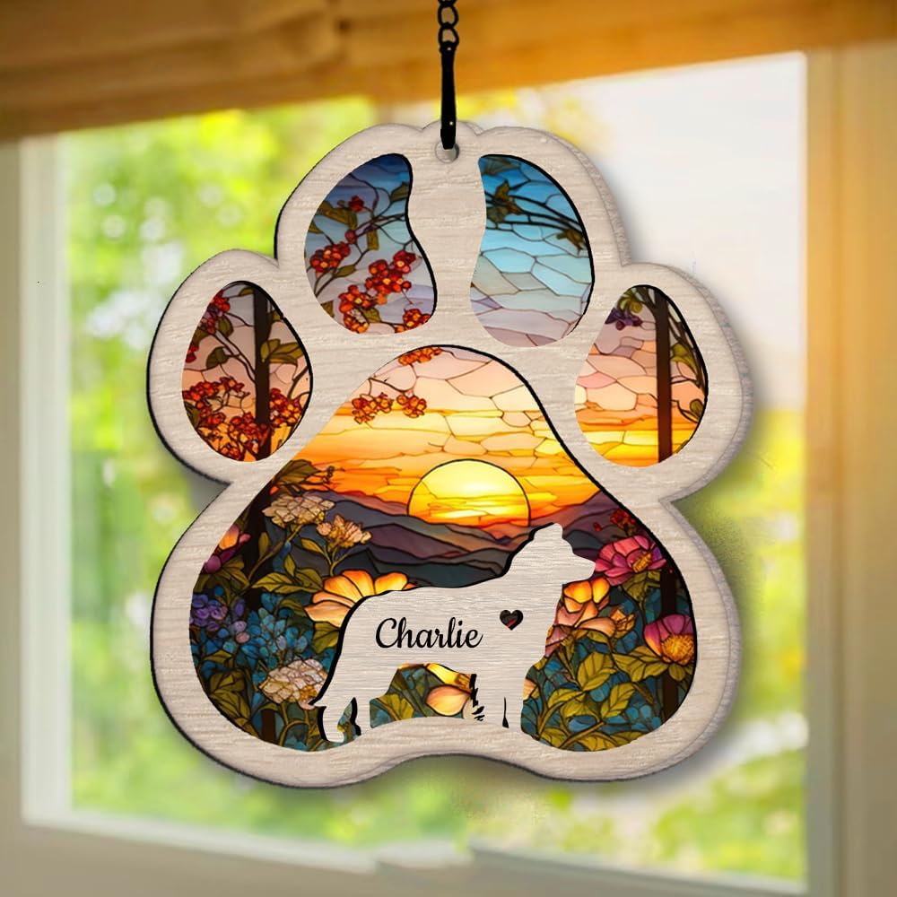 Personalized Border Collie Suncatcher Dog Memorial Gifts, Custom Border Collie Ornament Christmas Tree, Pet Remembrance Gift, Loss of Dog Sympathy Gift, Pets Memorial Ornament, Pet Loss Suncatcher