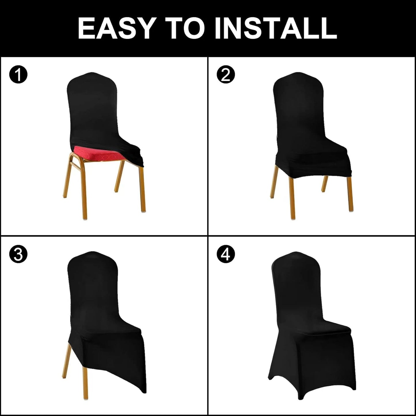 SUPERO Waterproof Spandex Chair Cover 25PCS, Stretch Dining Chair Covers, Polyester Outdoor Chair Covers, Protector Stretch Chair Cover for Party Universal, Banquet, Wedding Event, Hotel(Blush Pink)