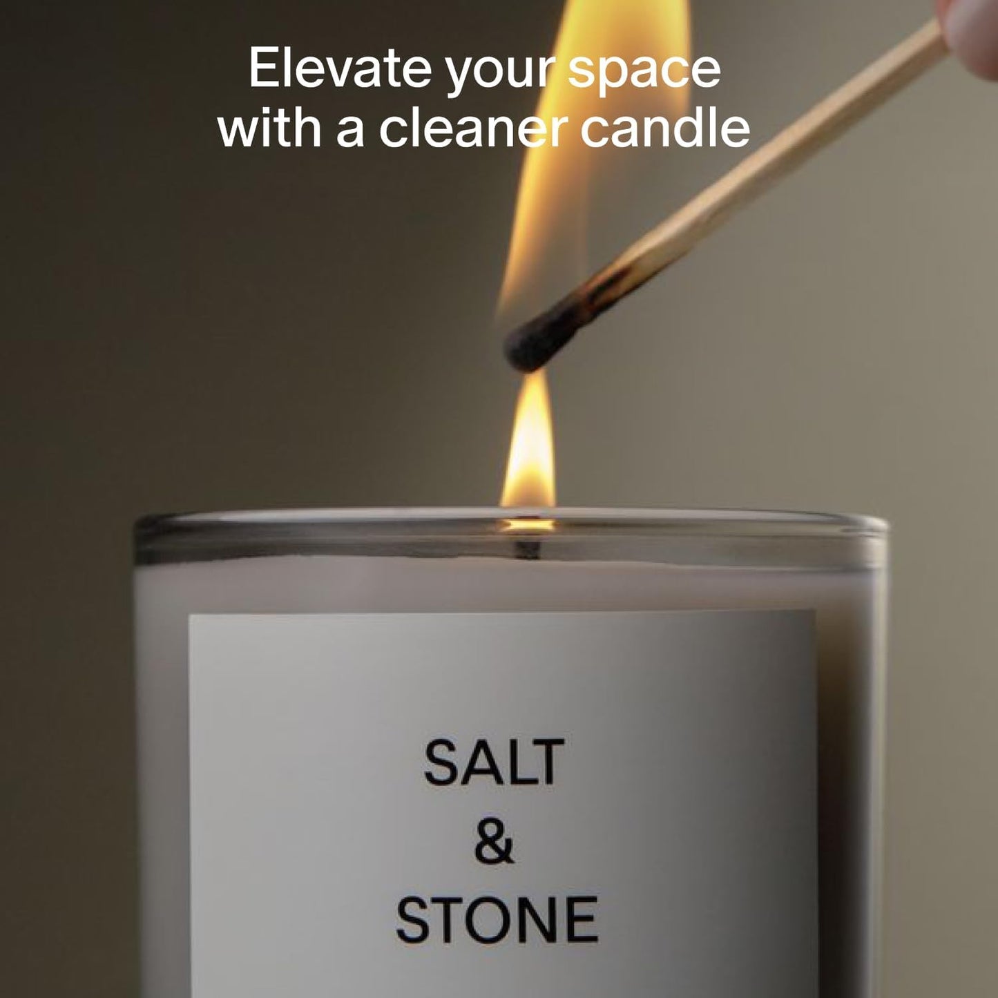 SALT & STONE Scented Candle for Women & Men | Hand-Poured, Aromatic & Fragrant | Coconut & Soy Blend Wax | 100% Cotton Wick | Long-Lasting 50 Hour Burn Time (8.5 oz) (Santal & Vetiver)