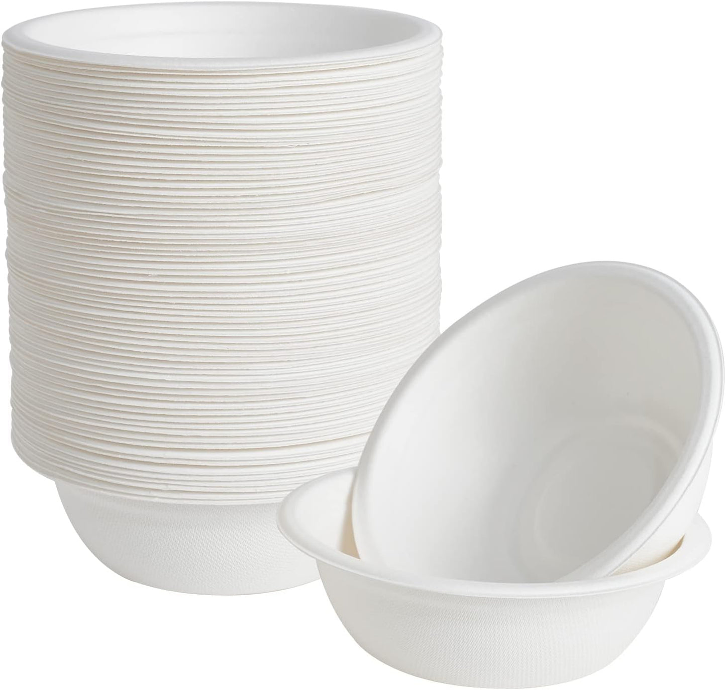 ECOLipak 16 oz Paper Bowls, [150-Pack] Compostable Paper Bowls Bulk, Heavy-duty Disposable Bowls for Hot And Cold Food