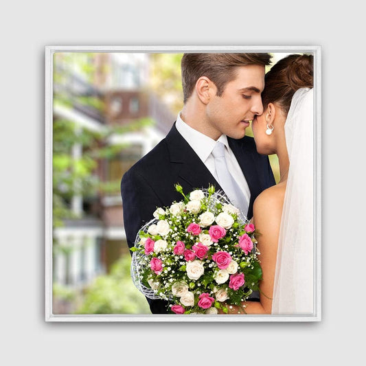 wall26 Framed Custom Canvas Wall Art for Living Room, Bedroom Canvas Prints for Home Decoration Ready to Hang - 24"x24", White Frame