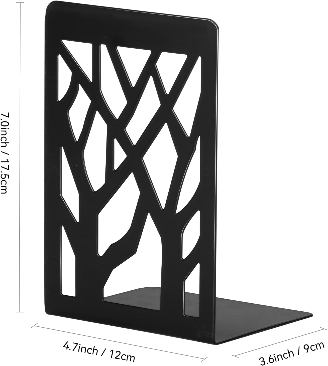 Metal Bookends Black 6 Pair - Heavy Duty Book Stoppers for Shelves - Decorative Book Ends