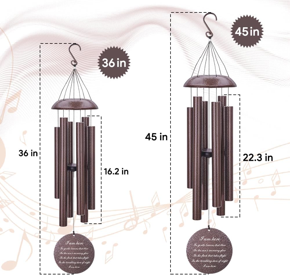 Personalized Wind Chimes, Sympathy Wind Chime Life Tree, Memorial Gifts Wind Chimes, in Loving Memory for Loss of Loved Dad/Mom, Commemorative Bereavement Condolences Gifts for Funeral