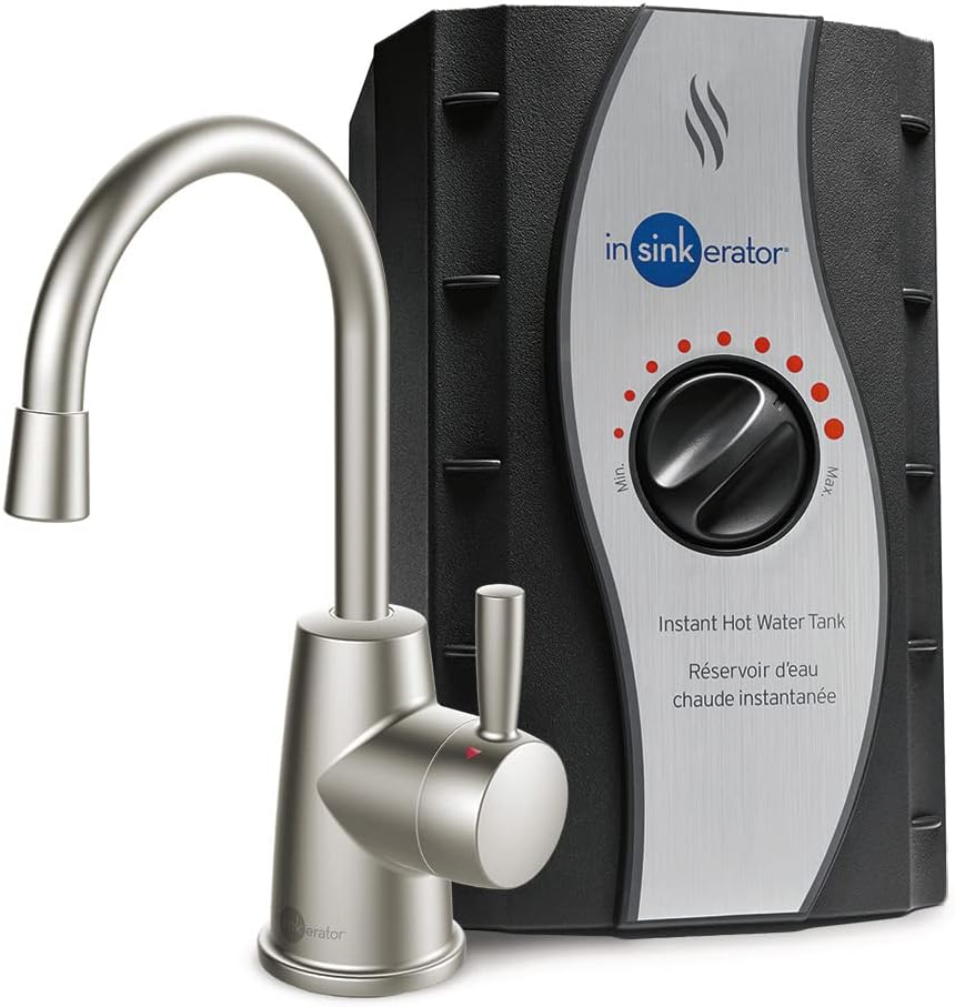 InSinkErator HOT250 Instant Hot Water Dispenser System, Single-Handle Faucet & F-1000S Standard Under Sink Water Filtration System for Instant Hot and Cold Water Dispenser System