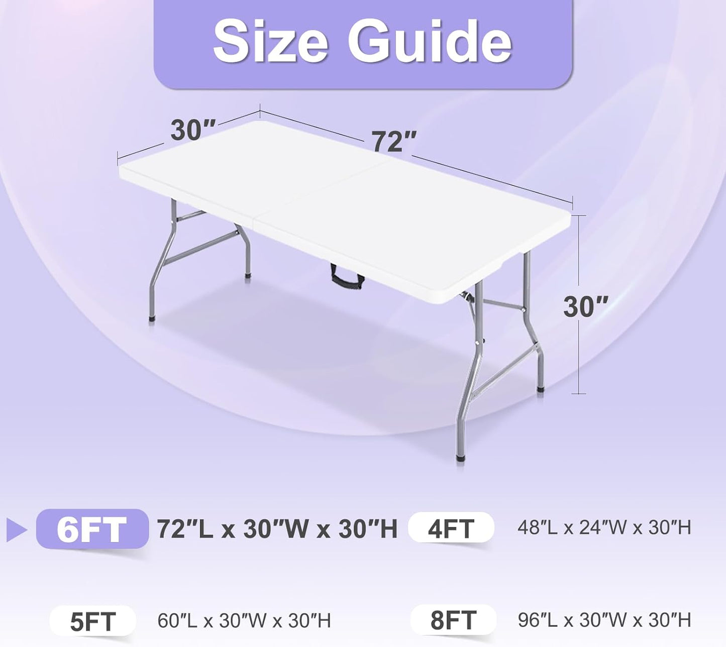 ABCCANOPY 6 FT Spandex Table Cover Stretch Fitted Wrinkle Resistant Tablecloth Reuse for Rectangular Folding Table Patry Event Wedding Banquet Protector Sky Blue