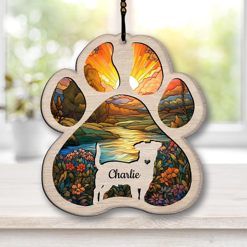 Personalized Boxer Dog Suncatcher Memorial Gifts, Custom Boxer Ornament Christmas Tree, Pet Remembrance Gift, Loss of Dog Sympathy Gift, Pets Memorial Ornament, Pet Loss Suncatcher