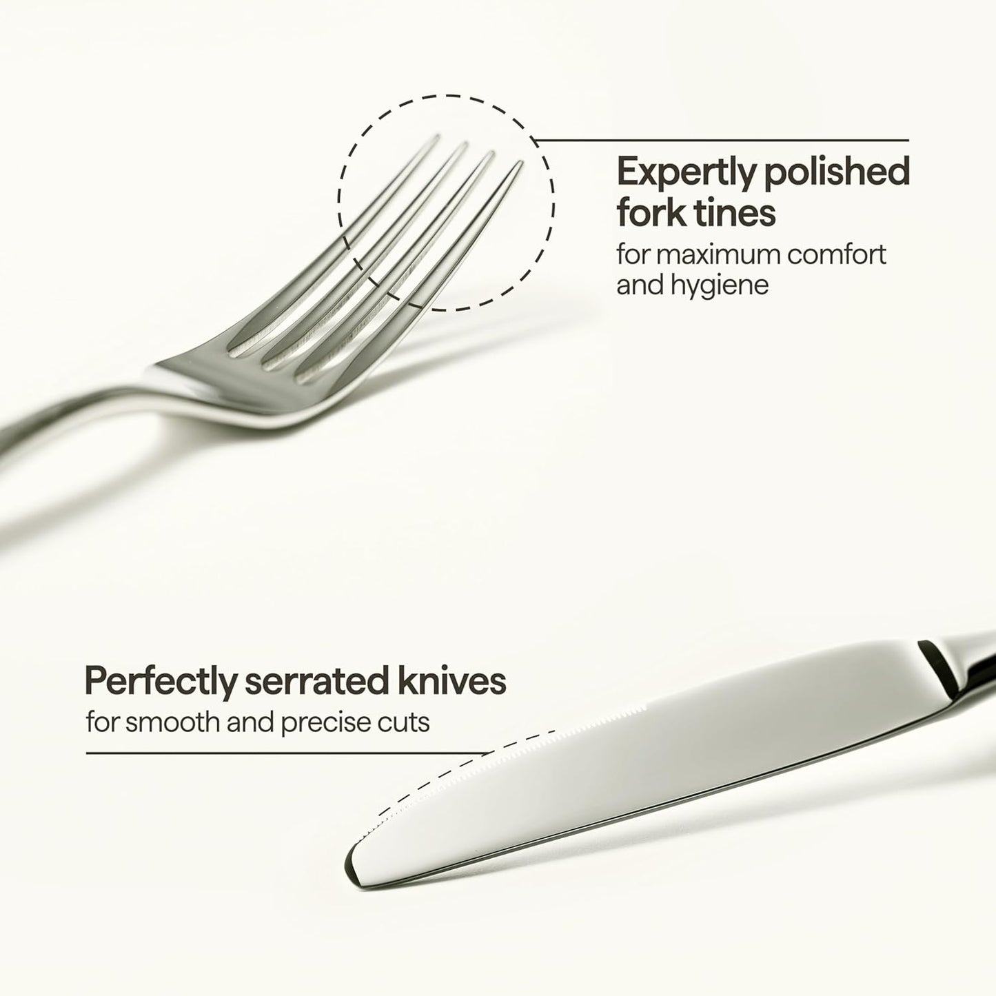 Luciella Tropea Flatware Set for 12, 65-Piece Premium 18/10 Stainless Steel Silverware Set with Serving Utensils, Modern Mirror Finish, Rust Resistant, Dishwasher Safe