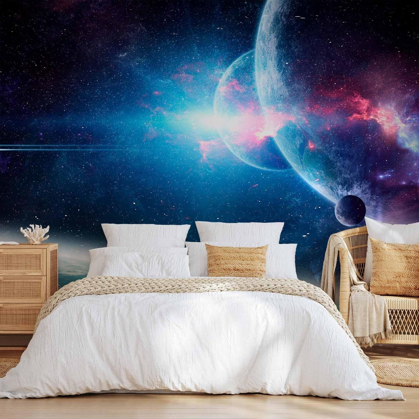 artgeist Wall Mural Cosmos Galaxy 79x55 in - XXL Non-Woven Wallpaper Fleece Wall Decor Photo Print Picture Image Design Stars Solar System Universe Space b-C-10047-a-a