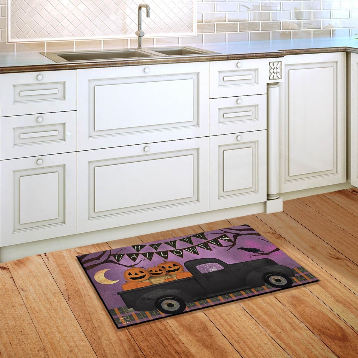 Briarwood Lane Halloween Truck Primitive Doormat