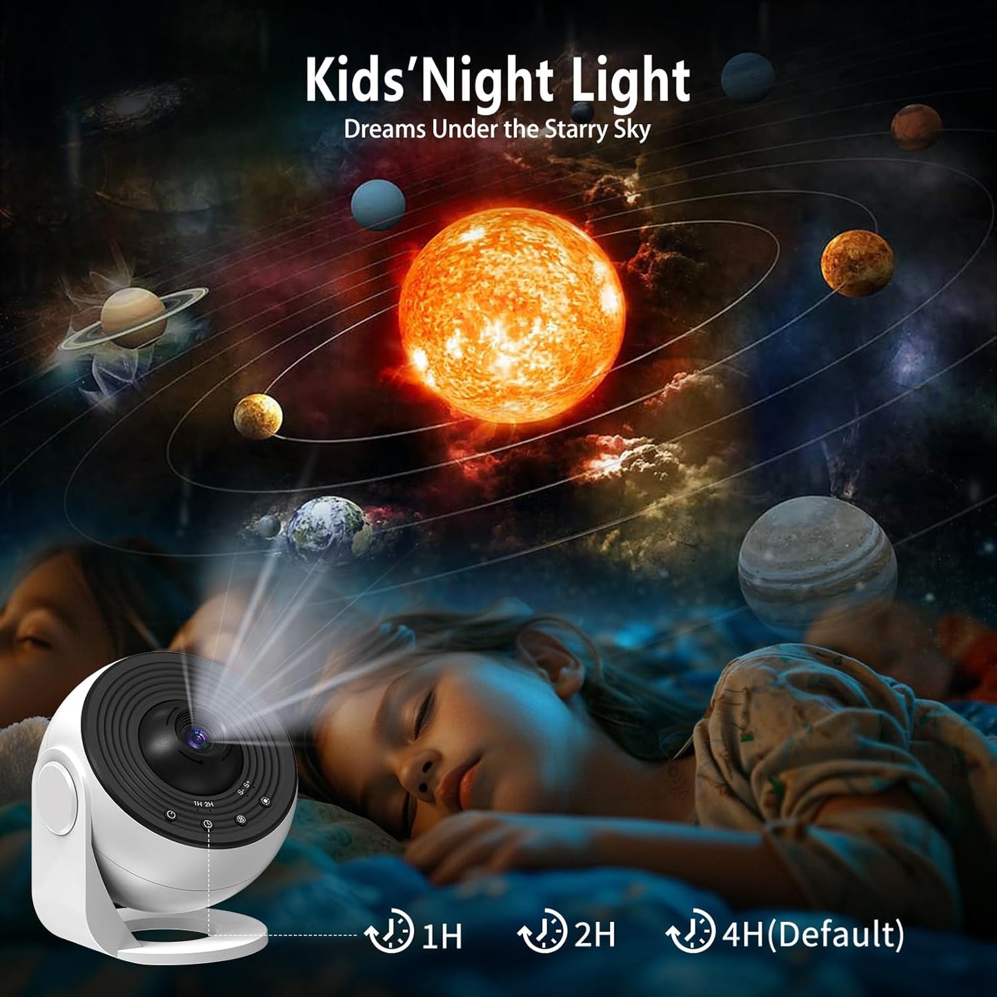 Upgrade Galaxy Projector for Bedroom, Home Planetarium Projector Lamp,LED Space Galaxy Lamp, Room Decor for Kids Adults with 14 Planet Discs, Moon/Halloween/Birthdays Light Star Projector with Timer