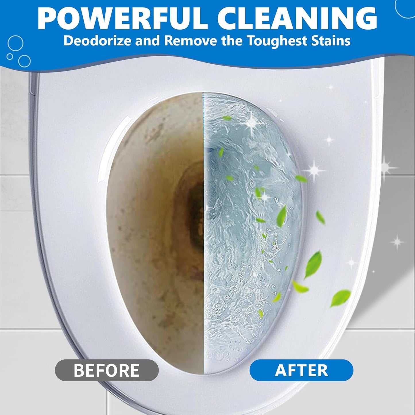 Toilet Bowl Cleaner Sheets, Natural Toilet Bowl Cleaner Strips, Eco-Friendly, Removes Stains & Odors, Non Toxic, Plastic Free, Septic Safe, Ideal Toilet Bowl Cleaner, 60 Uses