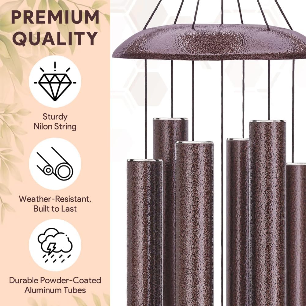 Personalized Memorial Wind Chimes, Customized Wind Chime Outdoor, Custom Wind Chimes in Loving Memory, Sympathy Gift After The Loss of Mom Dad, or Loved One