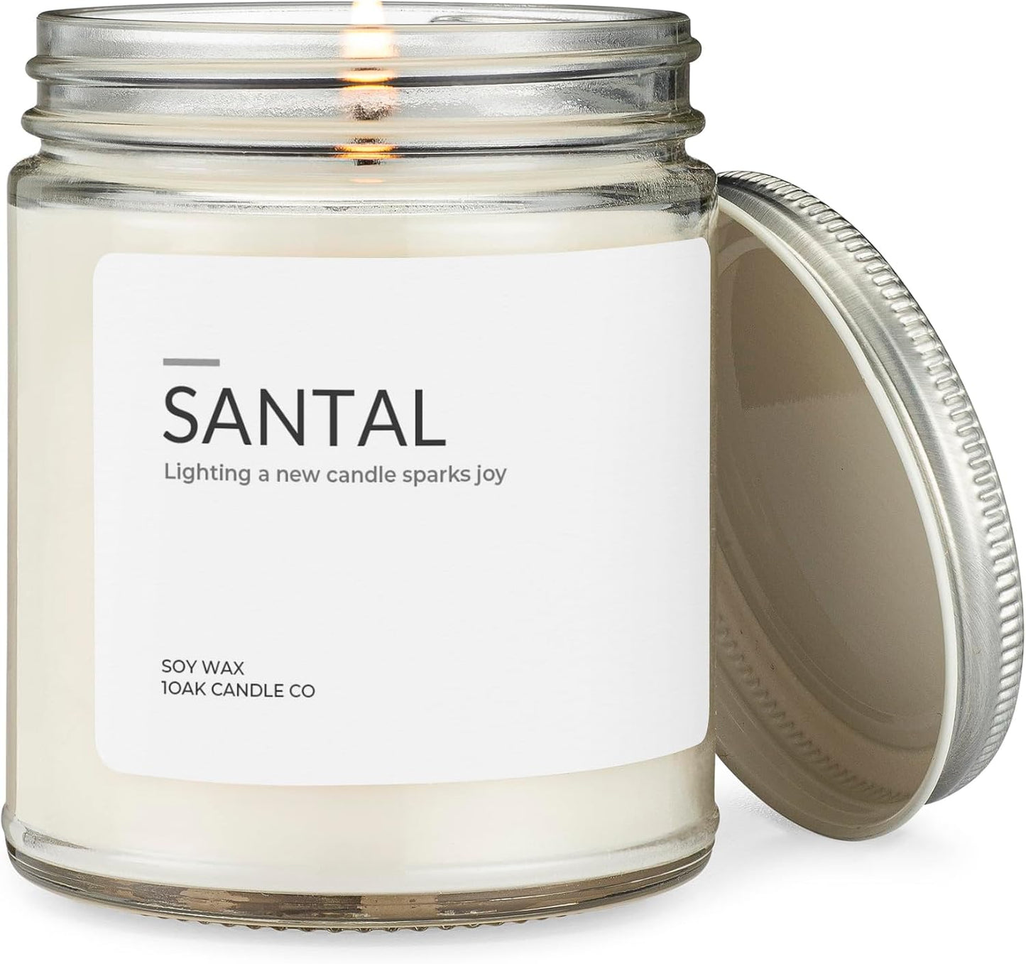 1OAK Soy Santal Candle (Santal) - Soy Wax Scented Candle - Candles for Home Scented - Long Burning Candles Premium - Hand-Poured (7oz.)