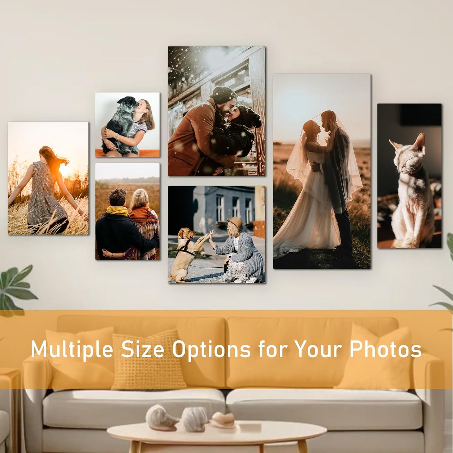 xzartdiy Custom Canvas Prints with Your Photos - Personalized Picture Print Customized Gifts for Family Home Office Wall Art Decor, Wrapped Canvas 16x16inch