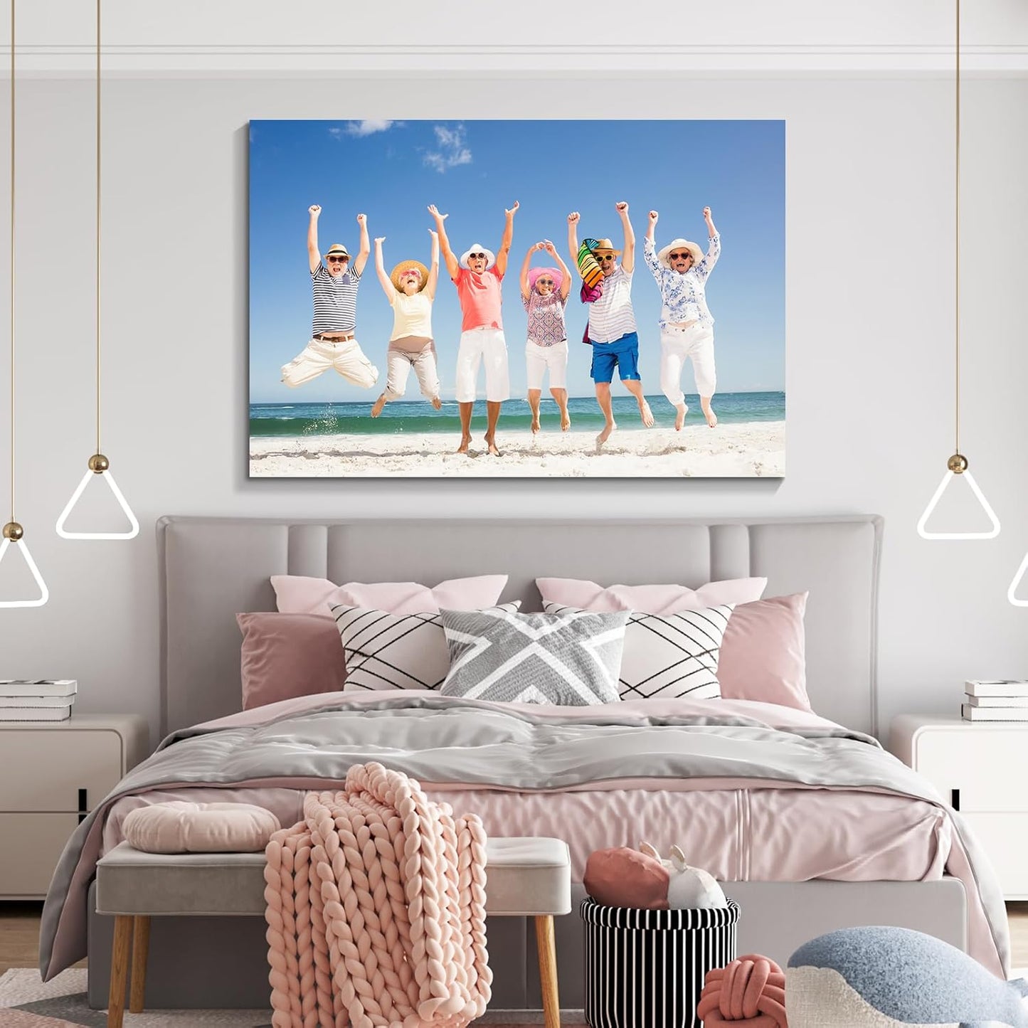 Wewejia Personalized Photo to Canvas Print 48x32inch, Canvas Prints With Your Photos on Custom Wall Art for Bedroom, Living Room, Wedding Baby Pet Family Picture Wall Art