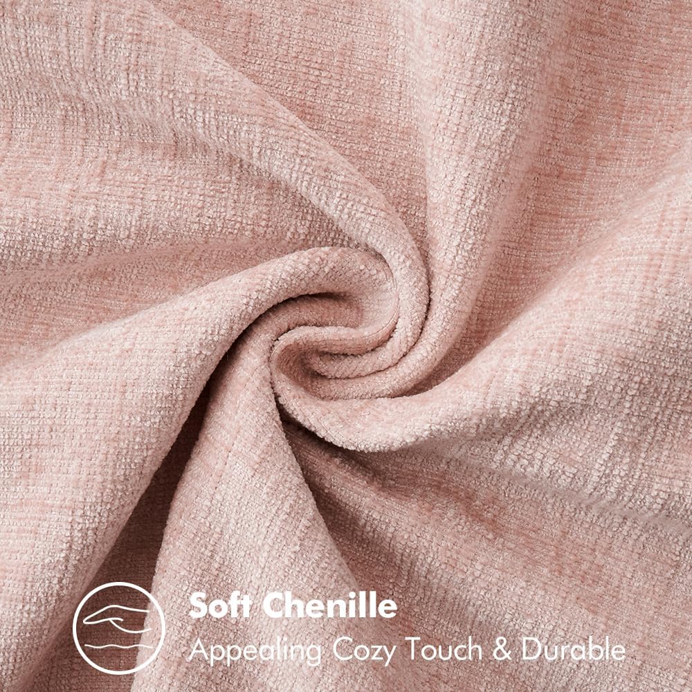 MIULEE Pack of 2 Couch Throw Pillow Covers 18x18 Inch Pink Valentine Farmhouse Decorative Pillow Covers with Stitched Edge Soft Chenille Solid Dyed Spring Pillow Covers for Sofa Bed Living Room