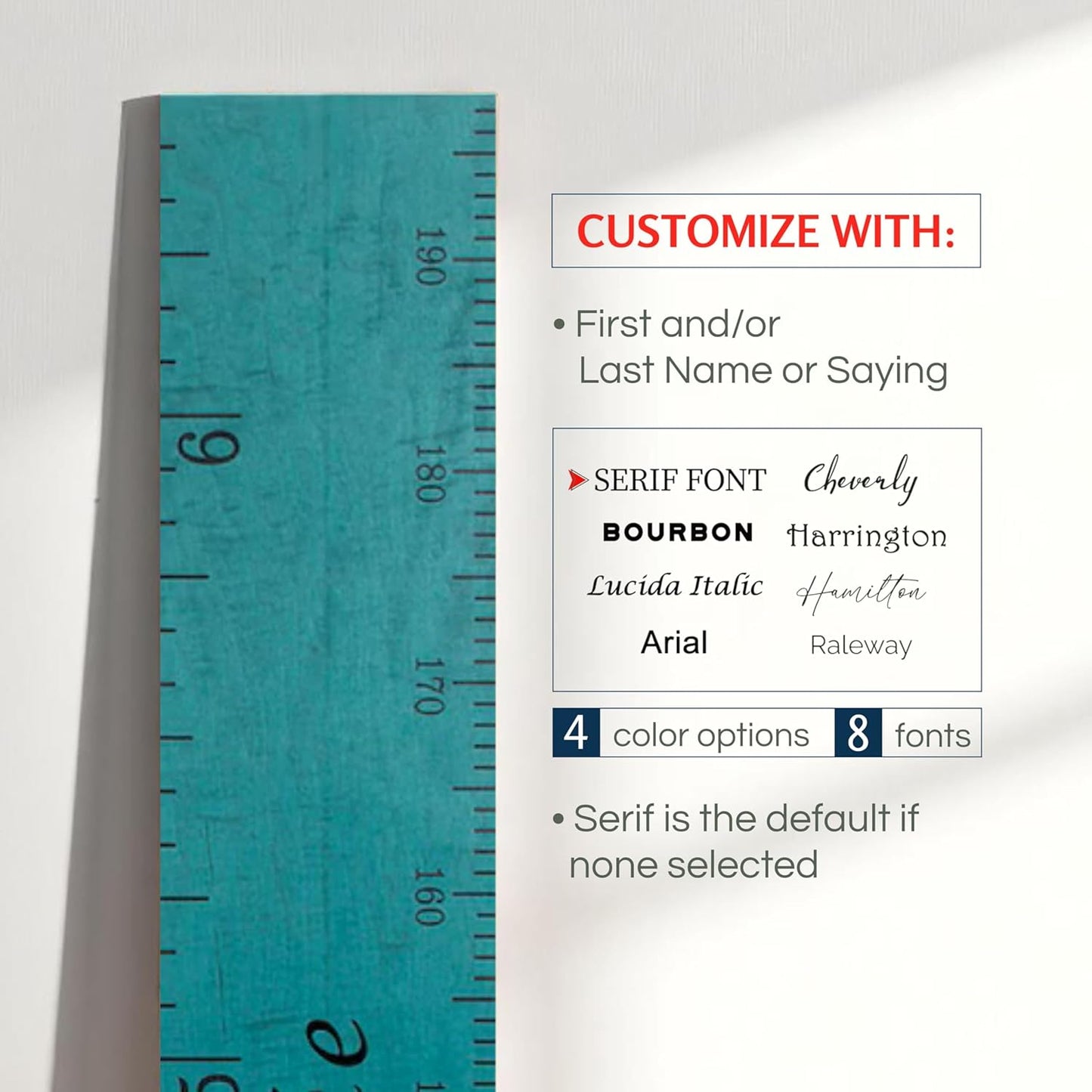 Personalized Wooden Growth Chart for Kids – Wall Height Ruler for Child Growth Tracking – Wooden Height Chart for Boys & Girls, Nursery & Home Decor Multiple Sizes & Colors