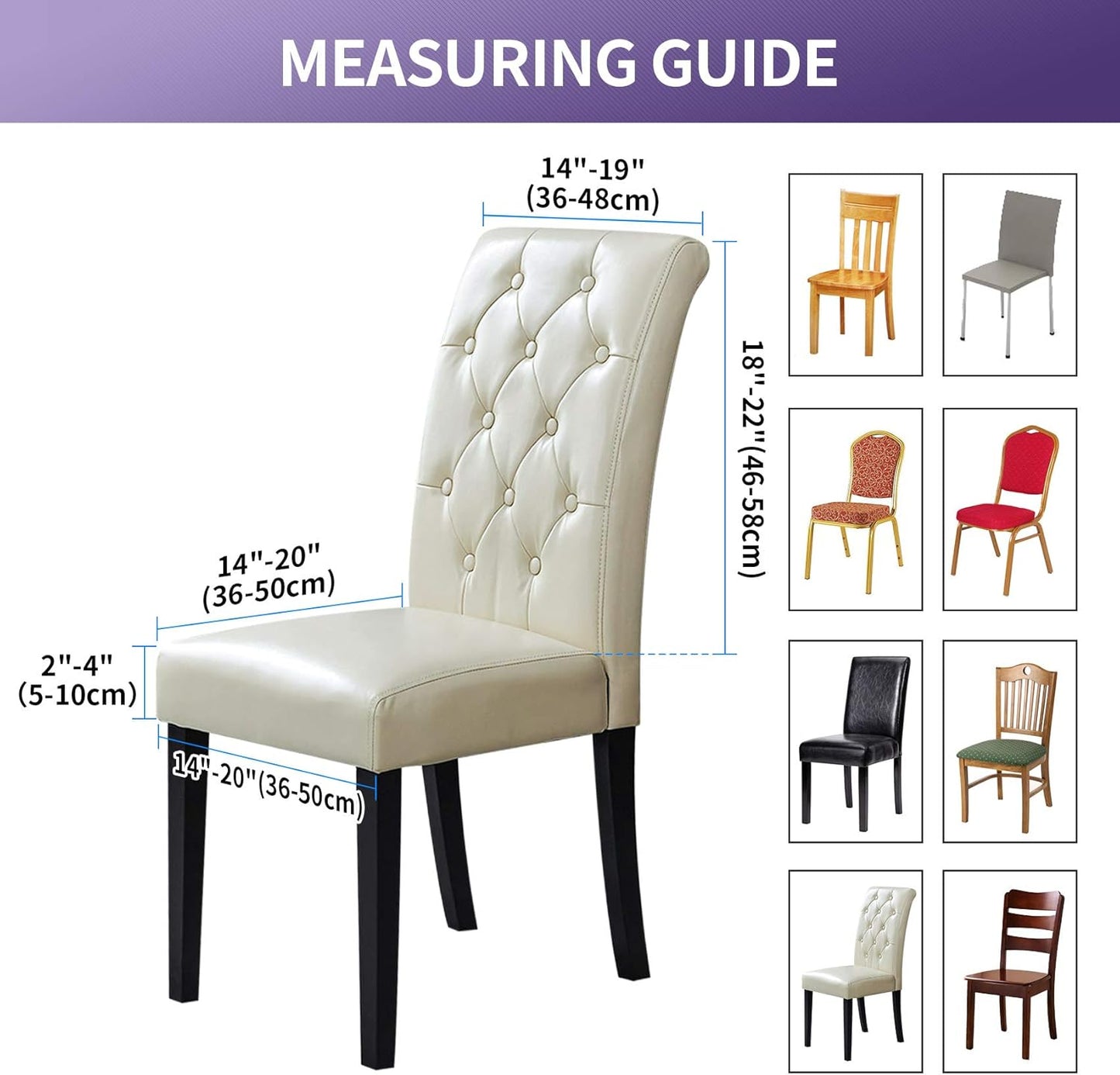 Joccun Chair Covers for Dining Room Set of 2, Dining Chair Slipcovers Stretch Dining Room Chair Covers Seat Protector,Washable Parsons Chair Cover for Home,Hotel,Banquet(Fossil,2 Pack)
