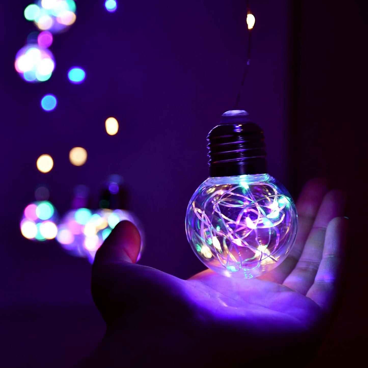 YOLIGHT Wishing Ball Curtain Lights 200 LED Window Curtain String Light with Remote, USB Battery Powered Twinkle Globe Fairy Lights for Wedding Party Bedroom Christmas Decoration (Multi-Colored)