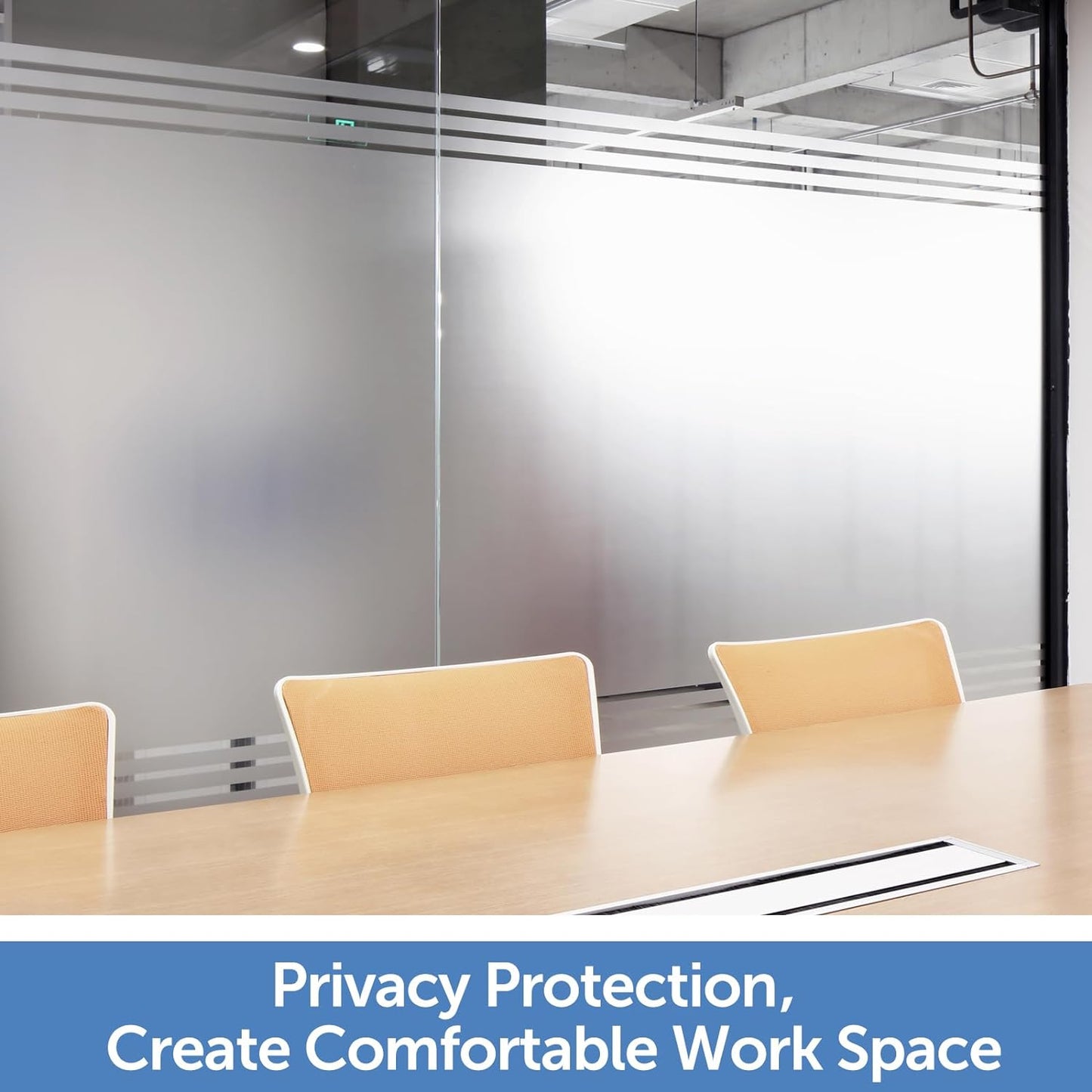 HIDBEA Frosted Window Privacy Film - Non Adhesive Static Cling Glass Stickers Sun UV Blocking Heat Control Door Covering Decals for Home Office, 17.3 x 157.3 Inch