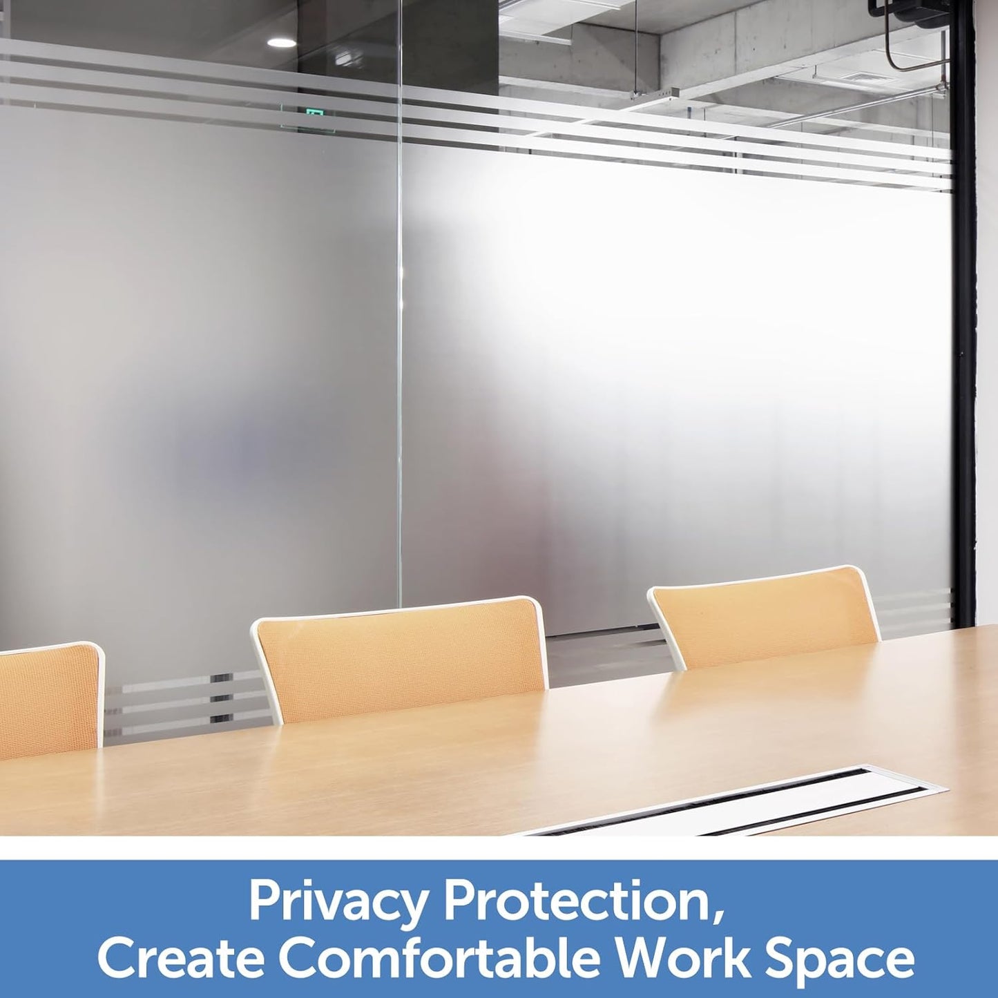 HIDBEA Frosted Window Privacy Film - Non Adhesive Static Cling Glass Stickers Sun UV Blocking Heat Control Door Covering Decals for Home Office, 45.3 x 157.5 Inch